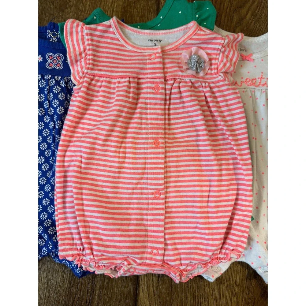 Carters Baby Girl Clothes Lot 3 Months Rompers Outfits Summer Shorts Sweetie‎